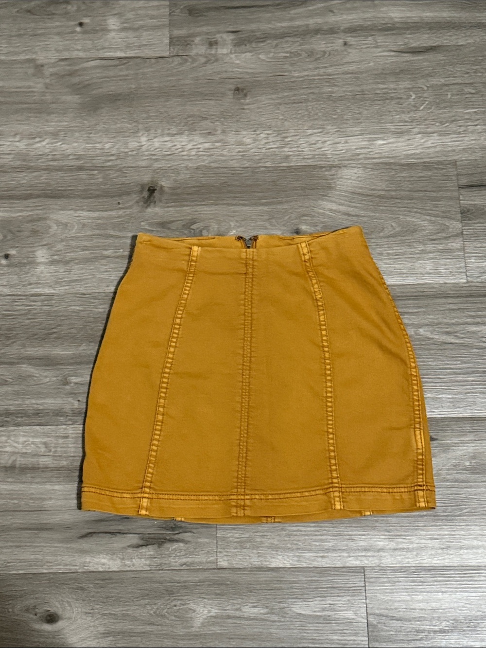 Free People Mustard Yellow Panel Mini Skirt